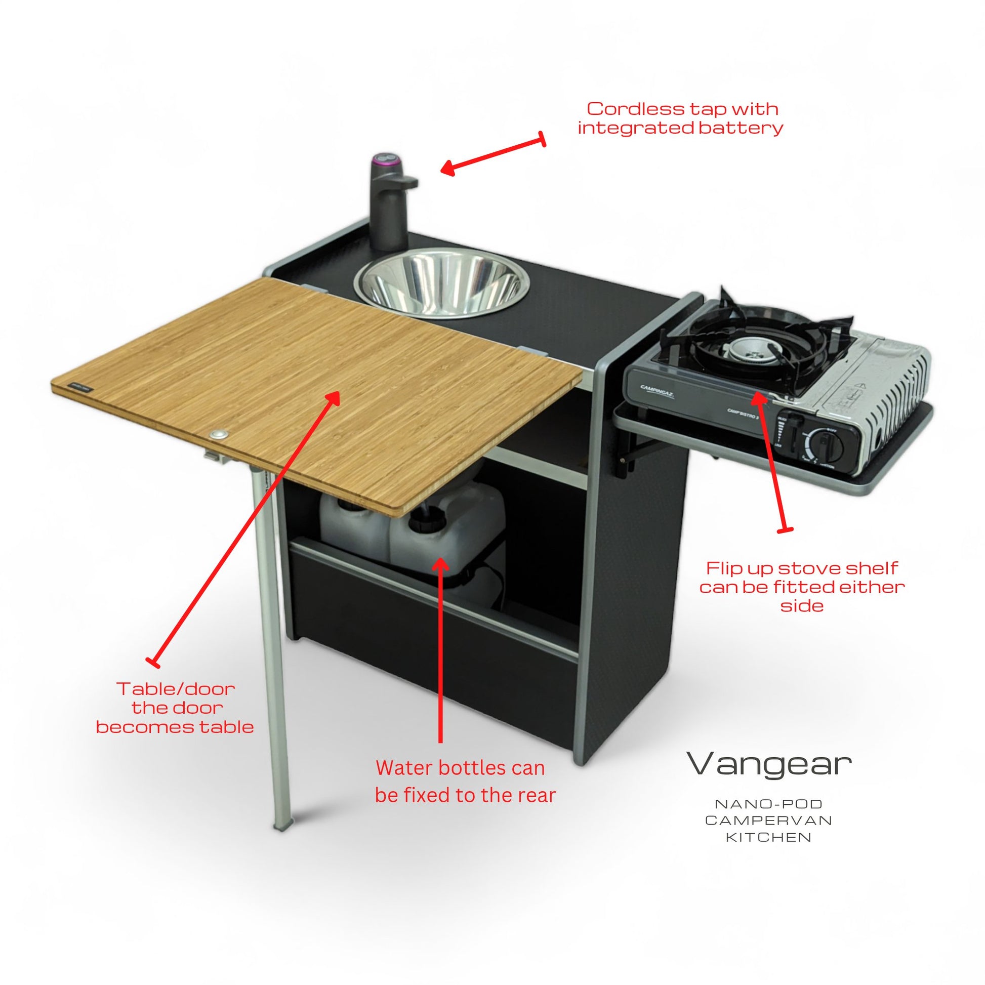 Vangear Nano-Pod Campervan Kitchen (GREY) 2.1 - Vangear UK