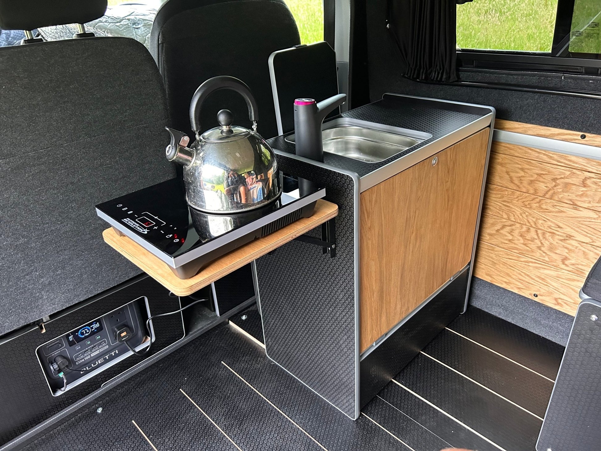 Vangear Nano-Pod Campervan Kitchen NEW 3.0 Black or Carbon Grey - Vangear UK