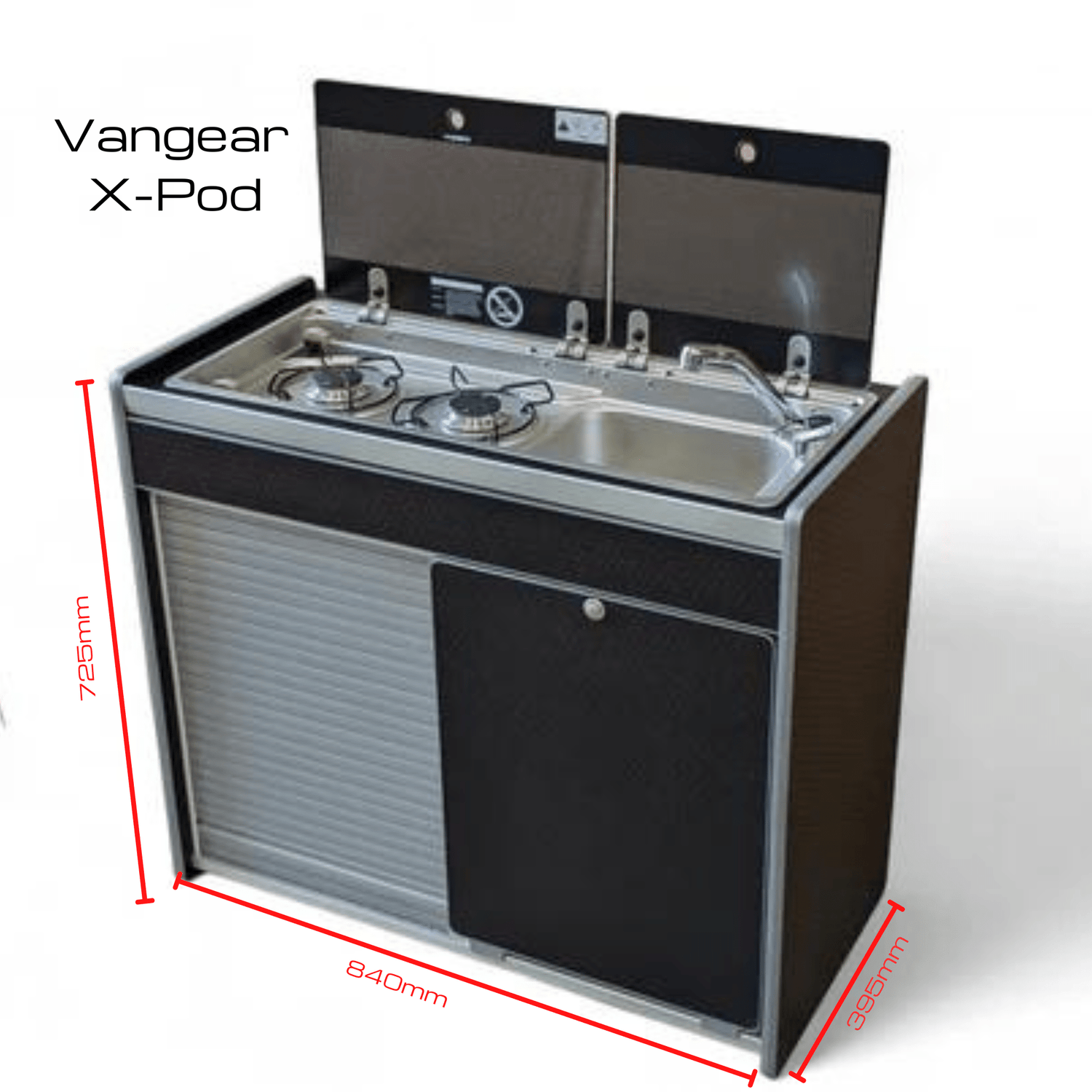 Vangear X - Pod (Gen2.2) Campervan kitchen (Black) (NOT including fridge) - Vangear UK