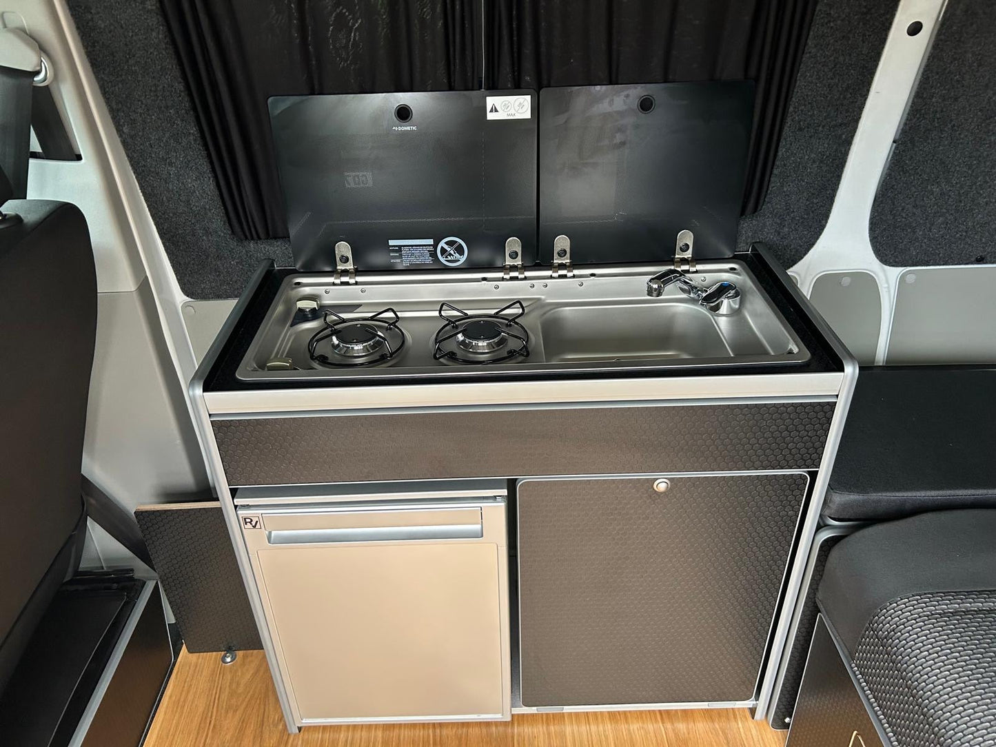 Vangear X - Pod (Gen2.2) Campervan kitchen - Black or Grey (fridge not included) - Vangear UK