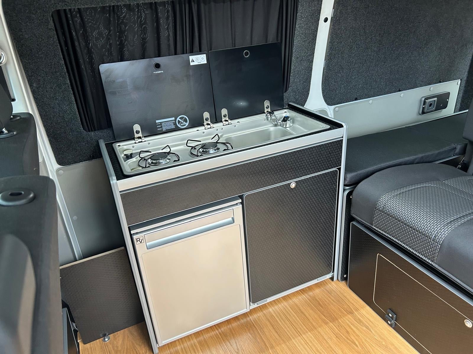 Vangear X - Pod (Gen2.2) Campervan kitchen - Black or Grey (fridge not included) - Vangear UK