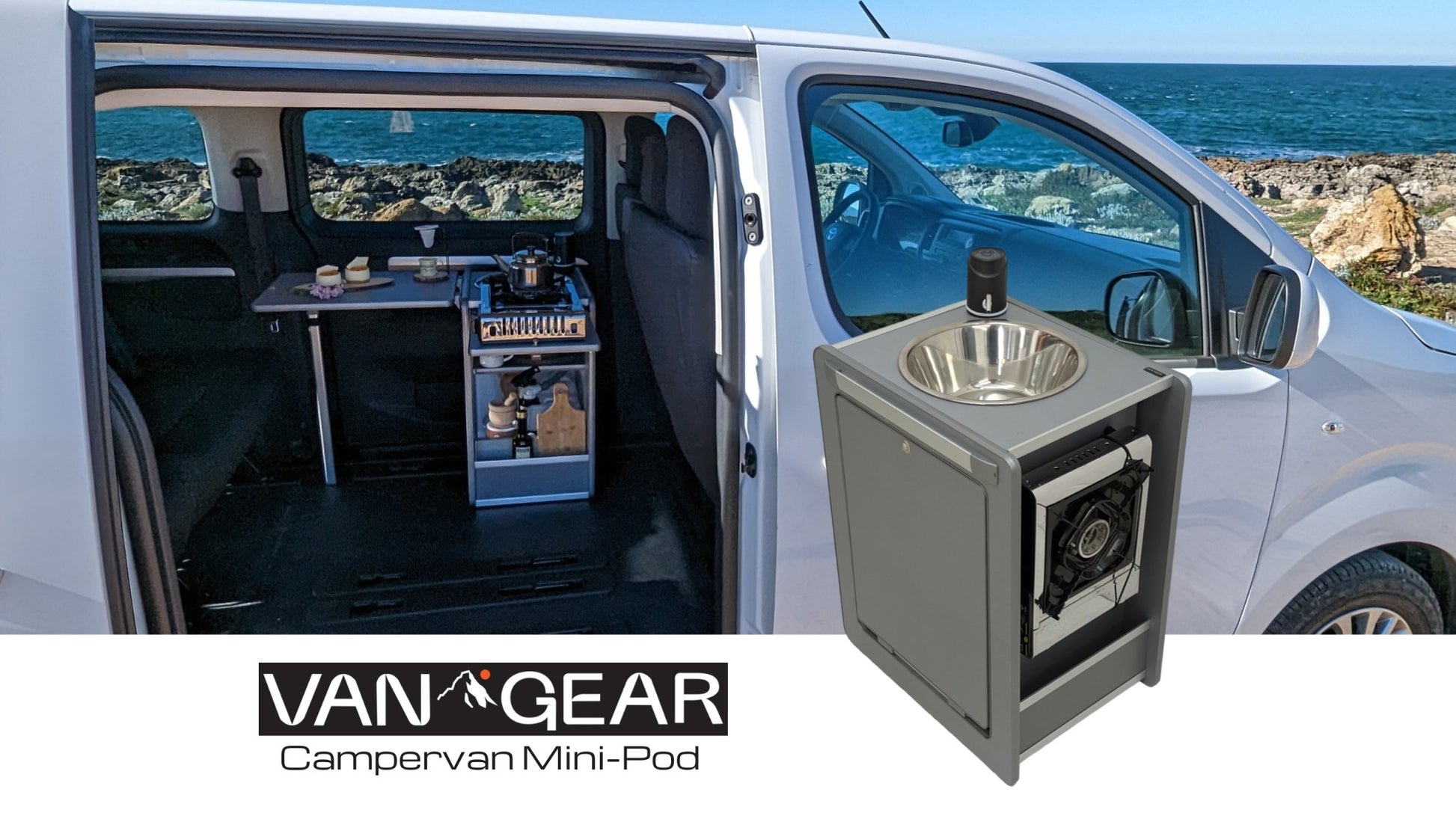 Vangear Mini-Pod Campervan Kitchen Pod (Black) gen2.1 - Vangear UK