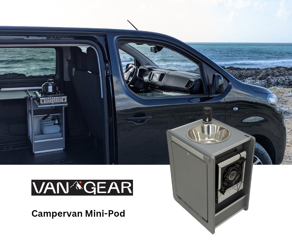 Vangear Mini-Pod Campervan Kitchen Pod (Black) gen2.1 - Vangear UK